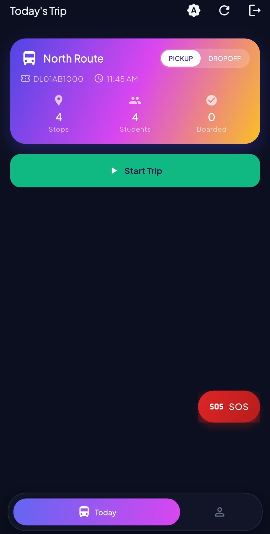 Driver App screenshot